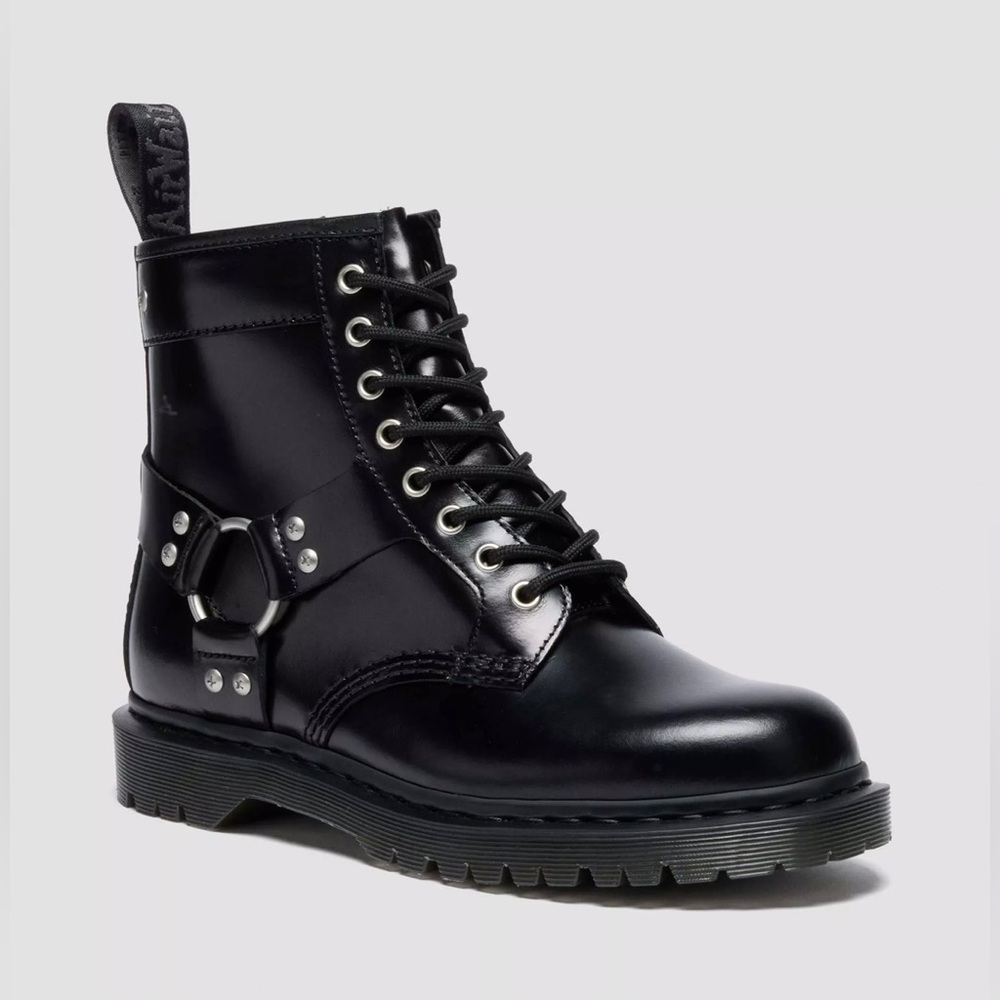 Dr. Martens 1460 Harness Black Leather Boots - Size Men 5 / Women 6 - NEW